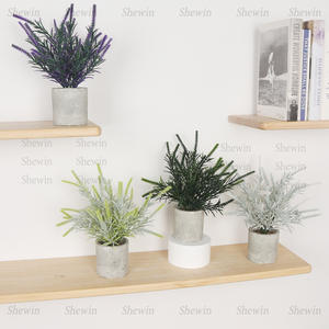 Plante artificielle en pot, modèle en pulpe de plastique cylindrique, décoration d'intérieur, hauteur 20 cm, diamètre 15 cm - Product Image 3