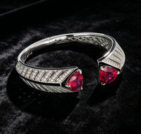 Brazalete de Rubí Cultivado a la Moda, Brillante para Fiestas de Negocios, Uso Diario, Excelente Regalo para Mujeres, Festividades