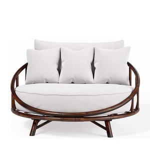 Canapé-lit d'appoint de grande taille pour l'extérieur et l'intérieur, chaise de jardin, siège de <span class=keywords><strong>piscine</strong></span>, avec coussin et oreillers, canapé-lit rond - Product Image 2