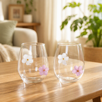 Tasse à café en verre laiteux mignonne, design créatif 3D fleur de prunier, en verre borosilicate de haute qualité, style chinois