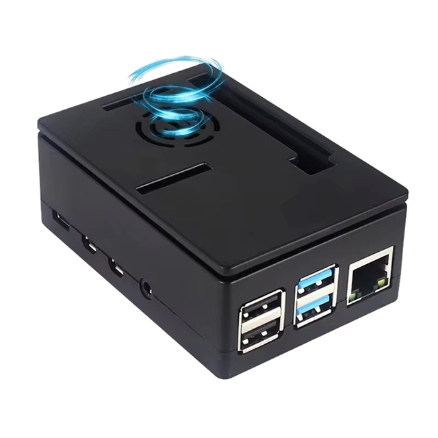 ZYSY For Raspberry Pi 4 Model B Black Box Removable Lid Enclosure ABS Case Rpi 4B Supporting Cooling Fan or 3.5 Inch Touch