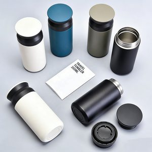 Custom 350ml 500ml stile coreano giapponese isolato in acciaio inox termici bicchieri di bottiglia con coperchio piatto - Product Image 4