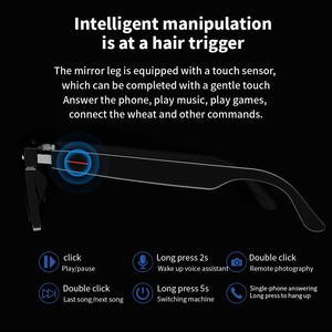 Lunettes de soleil intelligentes AI <span class=keywords><strong>pour</strong></span> sports de plein air avec appels mains libres, <span class=keywords><strong>musique</strong></span>, anti-lumière bleue, Bluetooth sans fil et traduction IA - Product Image 3