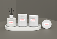Famille de parfums en céramique exclusive C & H avec diffuseur de bougies Plateau en céramique Logo personnalisé Ensemble en céramique noir et blanc