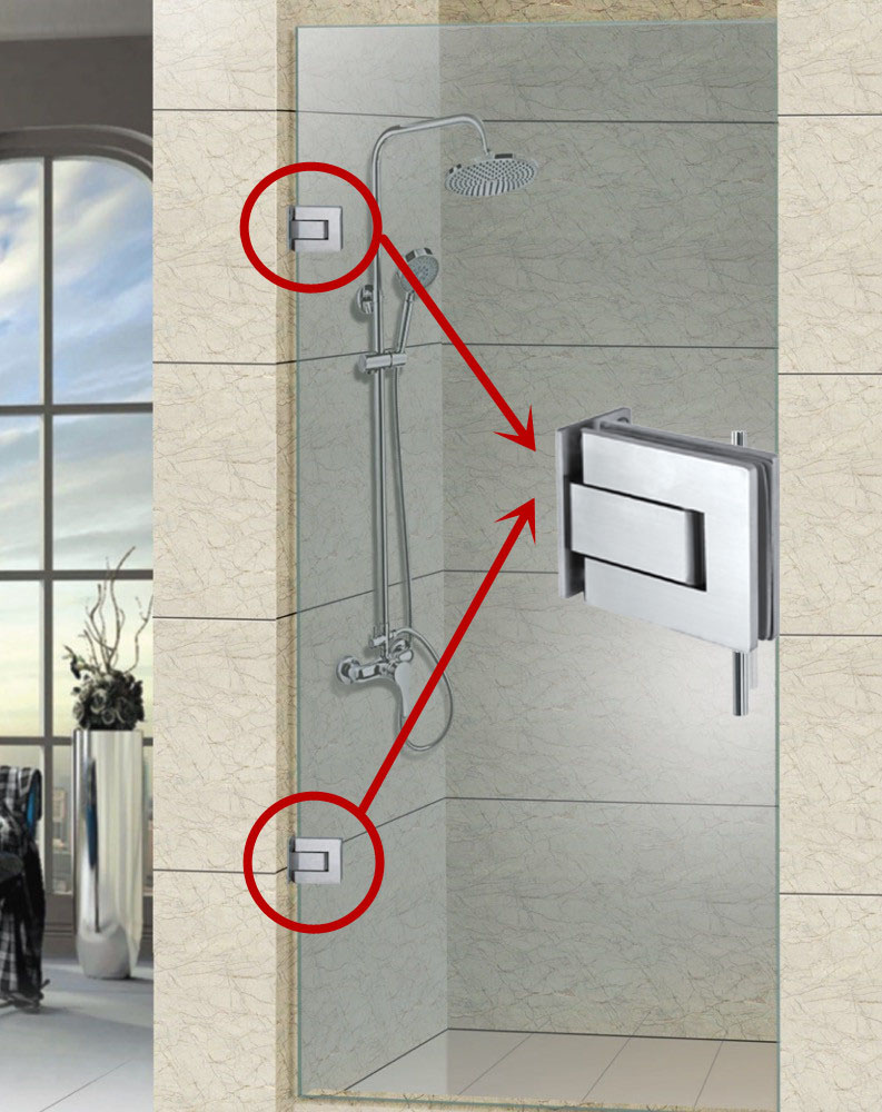 FENGZE Best Price Excellent Abrasion 90 degree  Shower Door Pivot Hinge Glass Door Hinge