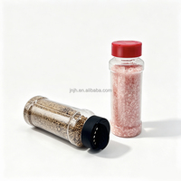 Bouteille à épices en plastique PET transparente de 120 ml avec double ouverture et bouchon rabattable pour l'emballage des assaisonnements de cuisine