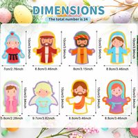 Religieux personnalisé Jésus chrétien crèche scène Bible jouets feutre marionnettes à doigt pour enfants fête de Pâques remplisseurs d'oeufs