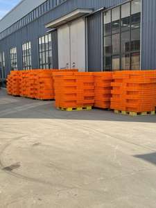 Caja de plástico plegable de segunda mano, cajas grandes de plástico naranja, 96x56x27cm - Product Image 5