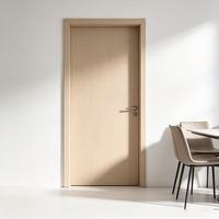 Puerta de entrada comercial moderna de madera maciza con núcleo mineral, resistente al fuego por 60 minutos, para uso en habitaciones de hotel y salas de estar.