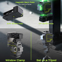Niveau laser auto-nivelant 16 lignes vertes, ligne croisée verticale et horizontale, laser pour la construction, mode pulsé pour l'accrochage d'images