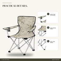 Chaise de camping en gros pour événements en plein air avec porte-gobelet latéral et logo et motif personnalisés pour le glamping de luxe en extérieur