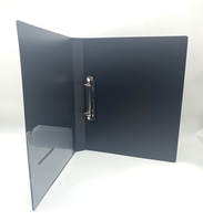 Carpeta de archivos de PP, suministros de oficina personalizados, negro rígido, tamaño A4, 2 anillos