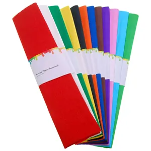 Papier crépon extensible d'usine de la Chine pour l'activité scolaire Papier crépon 20% papier crépon coloré extensible 200x50cm crêpe Papel