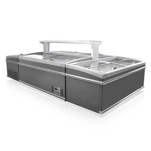 <span class=keywords><strong>Congélateur</strong></span> commercial <span class=keywords><strong>combiné</strong></span> avec îlot de présentation et 2 portes vitrées à refroidissement direct - Product Image 1