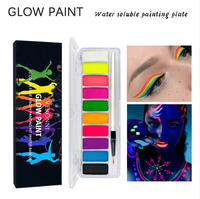 Peinture corporelle lavable à base d'eau Hadiyah Factory, 10 couleurs, effet UV, pour enfants, maquillage de scène, transfrontalier