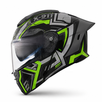 Casque de moto modulaire intégral homologué DOT avec éclairage nocturne, en ABS, à double visière, avec fente de sécurité