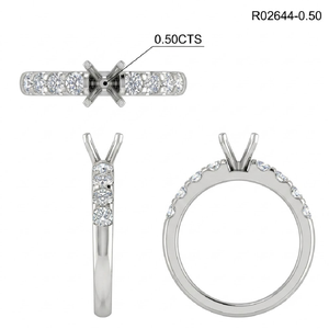 Anillo de Compromiso Clásico de Oro Blanco Sólido de 18K con Diamante Natural de 0.50ct, Engaste de 4 Puntas Compartidas, Proveedor Confiable - Product Image 5
