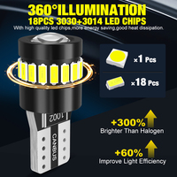 Bombilla LED 6000K blanco 501 W5W T10 sin errores para cúpula de coche mapa puerta cortesía matrícula tablero instrumento