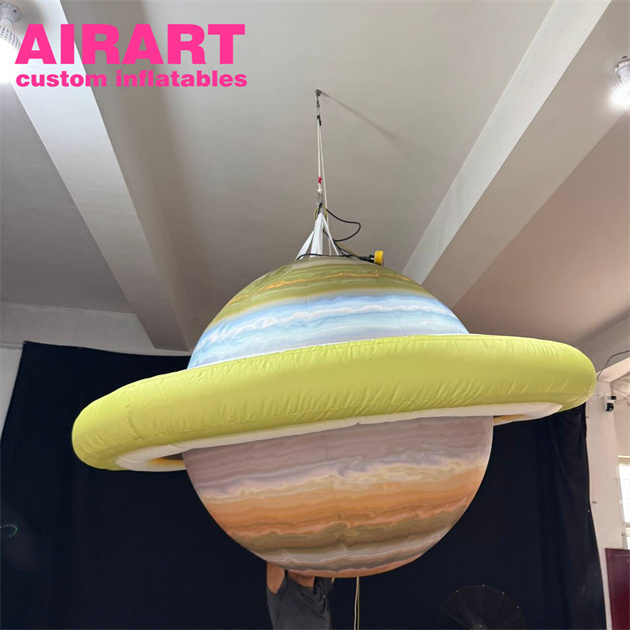 Party Hanging Props LED Inflated Saturn Spheres for Display
