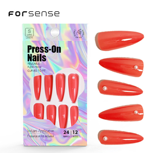 Faux ongles longs stiletto de haute qualité avec design et autocollants sexy faux ongles fournitures professionnels presse sur les fabricants d'ongles - Product Image 1