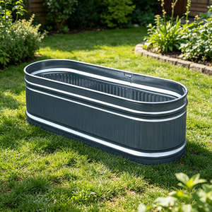 Serbatoio in Acciaio Zincato da 425 Litri a Prezzo di Fabbrica, Fioriera da Giardino <span class=keywords><strong>per</strong></span> Coltivare Erbe, Fiori e Verdure <span class=keywords><strong>per</strong></span> Casa e Giardino - Product Image 5