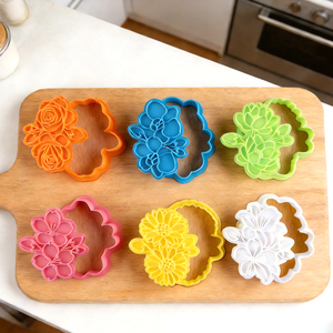 Ensemble de découpoirs à biscuits floraux 3D : Tournesol, Rose – Moules à biscuits floraux printemps-été – Outil de pâtisserie - Product Image 6