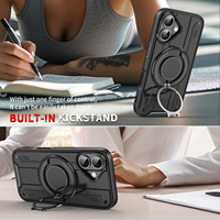 Étui de téléphone antichoc avec support magnétique pour iPhone 16, accessoires hybrides pour téléphone portable et accessoires pour iPhone 16 15 14 13 12 Pro