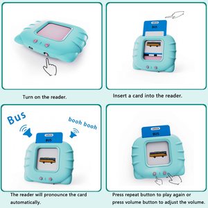 Jouet éducatif pour l'apprentissage de l'anglais en maternelle, machine à cartes flash pour enfants, outil de thérapie orthophonique en plastique - Product Image 2