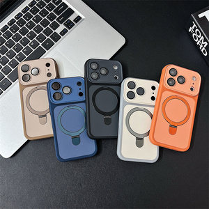 Original Camera frame Glass Magnetic holder Phone case for <b>iPhone</b> 17 16 15 14 Pro Max Frosted <b>stand</b> Converted Bracket Back Cover - Product Image 1