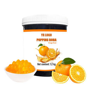 Gelatina de Hierba de Burbujas Naranja para Topping de Té de Burbujas Premium con Azúcar, Tarro de 1.2kg, Toppings para Bebidas al por Mayor - Product Image 3