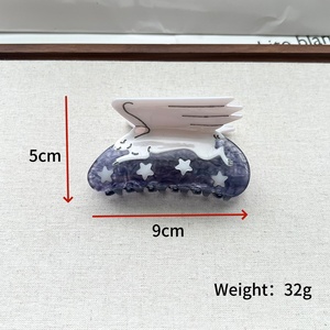 Pinces à cheveux en acétate motif animaux de dessin animé (poisson rouge, requin, étoile) – Accessoires capillaires écologiques pour usage quotidien - Product Image 5