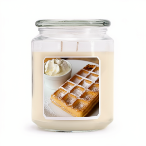 Candela Profumata in Grande Barattolo di Vetro Candle Brothers |   Waffle Freschi al Forno con Crema al Profumo di <span class=keywords><strong>Vaniglia</strong></span> |   Candela Invernale a 2 Stoppini a Lunga Durata - Product Image 6
