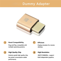 Adaptateur d'affichage virtuel HDMI 4K DDC EDID, émulateur de moniteur virtuel haute résolution, VGA fantôme sans tête