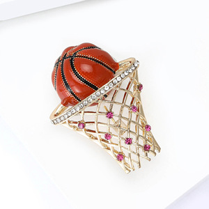 Broche évidée de <span class=keywords><strong>basket</strong></span>-ball en émail en alliage créatif <span class=keywords><strong>pour</strong></span> femmes et hommes costumes une épingle décorative <span class=keywords><strong>pour</strong></span> la poitrine - Product Image 6