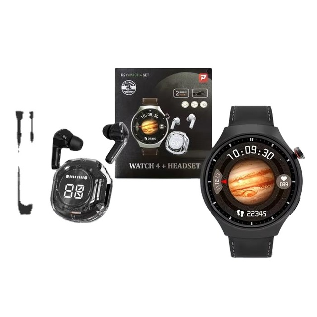 Fashionable 4-in-1 Smart Watch with Double Strap Dial Waterproof IP67 Call Recorder Heart Rate & Sleep Tracker for Men & Women