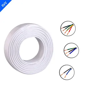 RVV Câble D'alimentation 0.5mm0.75mm1mm1.5mm2.5mm 2/3/4/5 Noyaux Fil De Cuivre Blanc Gainé Isolé PVC Cordon D'alimentation Câble Électrique