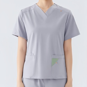 Uniforme médical léger de haute qualité ensembles de travail respirant confortable écologique doux col en v à manches courtes uniformes parfait - Product Image 2
