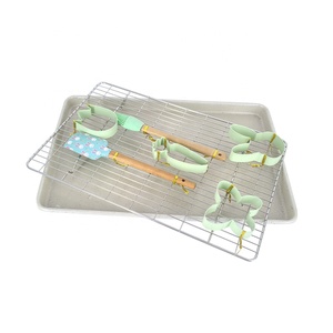 Set da <span class=keywords><strong>Forno</strong></span> 8 Pezzi in Acciaio al Carbonio Antiaderente Ecologico, <span class=keywords><strong>con</strong></span> <span class=keywords><strong>Griglia</strong></span> <span class=keywords><strong>per</strong></span> Raffreddare Biscotti, Molto Popolare - Product Image 4