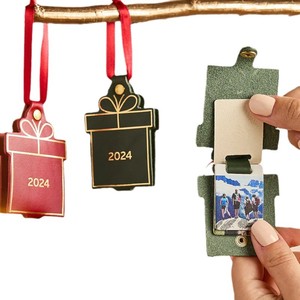 Nuevas joyas de cuero personalizadas con foto, llavero con foto para regalo de Navidad, caja de fotos en blanco para sublimación térmica - Product Image 5