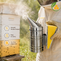 201 Edelstahl Kompakter Bienenraucher mit Hitzeschutz, Professionelles Imkerei-Werkzeug für Imker
