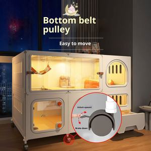 Villa pour <span class=keywords><strong>chat</strong></span> avec tiroir <span class=keywords><strong>de</strong></span> toilette intégré offrant un espace intérieur libre extra large une maison pour chats avec une chambre - Product Image 6