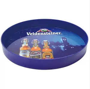 Plastic Bar Beer Drip Tray Round Non Slip Fast Food Serving Tray