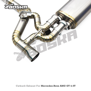 Échappement Catback sur mesure pour Mercedes-Benz AMG GT/GTS C190 4.0T 2014-2023, silencieux en titane Boska avec valve OEM - Product Image 6