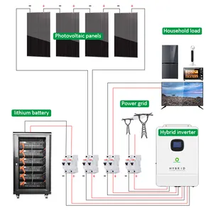 Kit Inverter panel surya isi ulang hibrida 5kW 10KW sistem energi rumah PV gudang Jerman