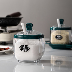 Luxe nordique <span class=keywords><strong>3</strong></span>/4 pièces ensembles cuisine maison sel sucre poivre assaisonnement boîte ensemble en plastique pot à épices Pot avec cuillères et plateau - Product Image 3