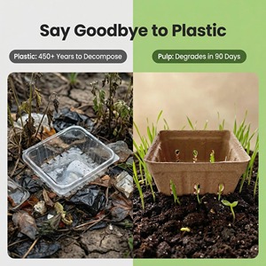 Boîte à Myrtilles en Forme de Livre, Personnalisée, Écologique, Biodégradable, en Pulpe, pour Pépinière, Jetable, Haute Résistance à l'Humidité, Recyclable - Product Image 1