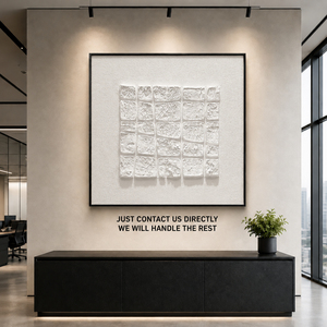 Modern White Hand Painted Textured Oil Painting Minimalist 3D Relief Abstract <b>Wall</b> Art for Hotel Office Villa Interior Decor - Product Image 2