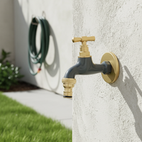 Robinet mural en laiton pour usage extérieur et intérieur, robinet de jardin, robinet de cour, robinets d'eau personnalisables en blanc
