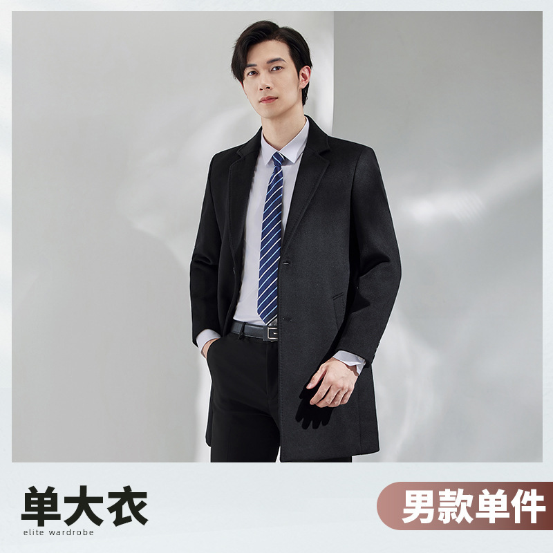 (Men's black overcoat)