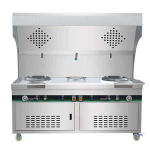 Hotte de cuisine professionnelle en acier inoxydable de haute qualité avec purification intégrée des fumées pour cuisinière à gaz de cuisine chinoise - Product Image 1